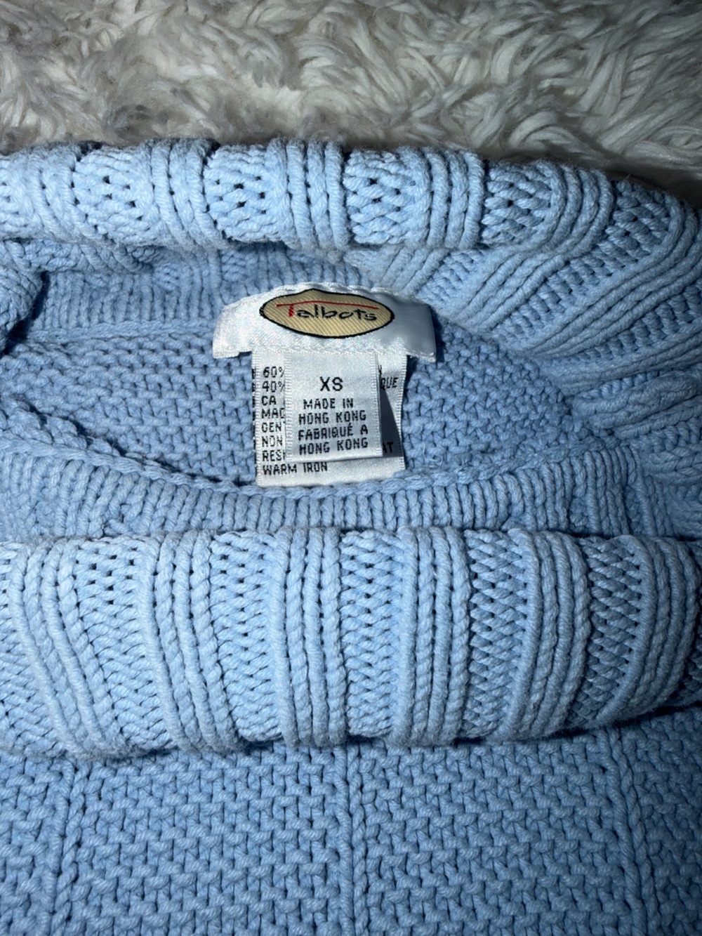 Talbots Light Blue Ribbed Turtleneck Sweater - Picture 4 of 5